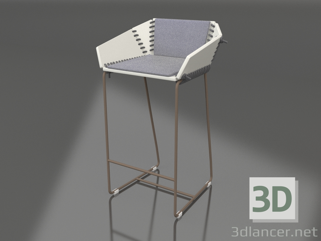 3d model Semi-bar chair with back (Bronze) - preview