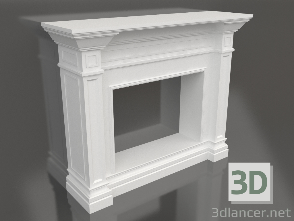 modello 3D Set decori in gesso per camino 003 (1200x1500x400) - anteprima