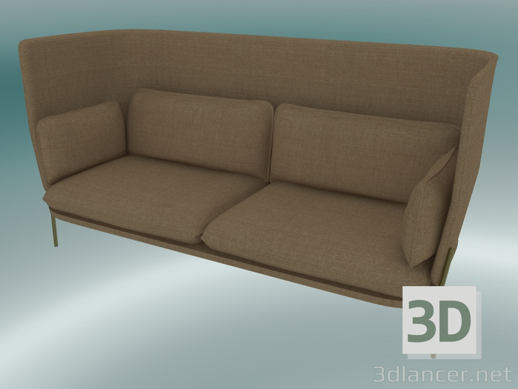 modello 3D Divano divano (LN7, 90x232 H 115 cm, gambe bronzate, Hot Madison 495) - anteprima