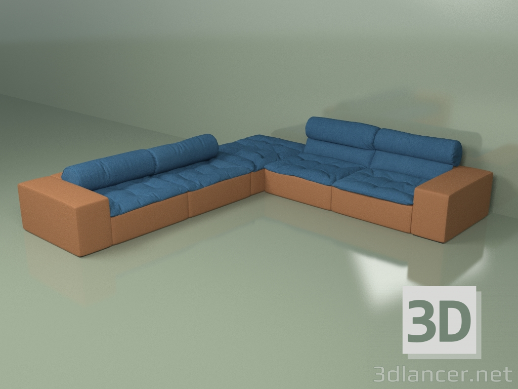 3D modeli Köşe kanepe Gamak - önizleme