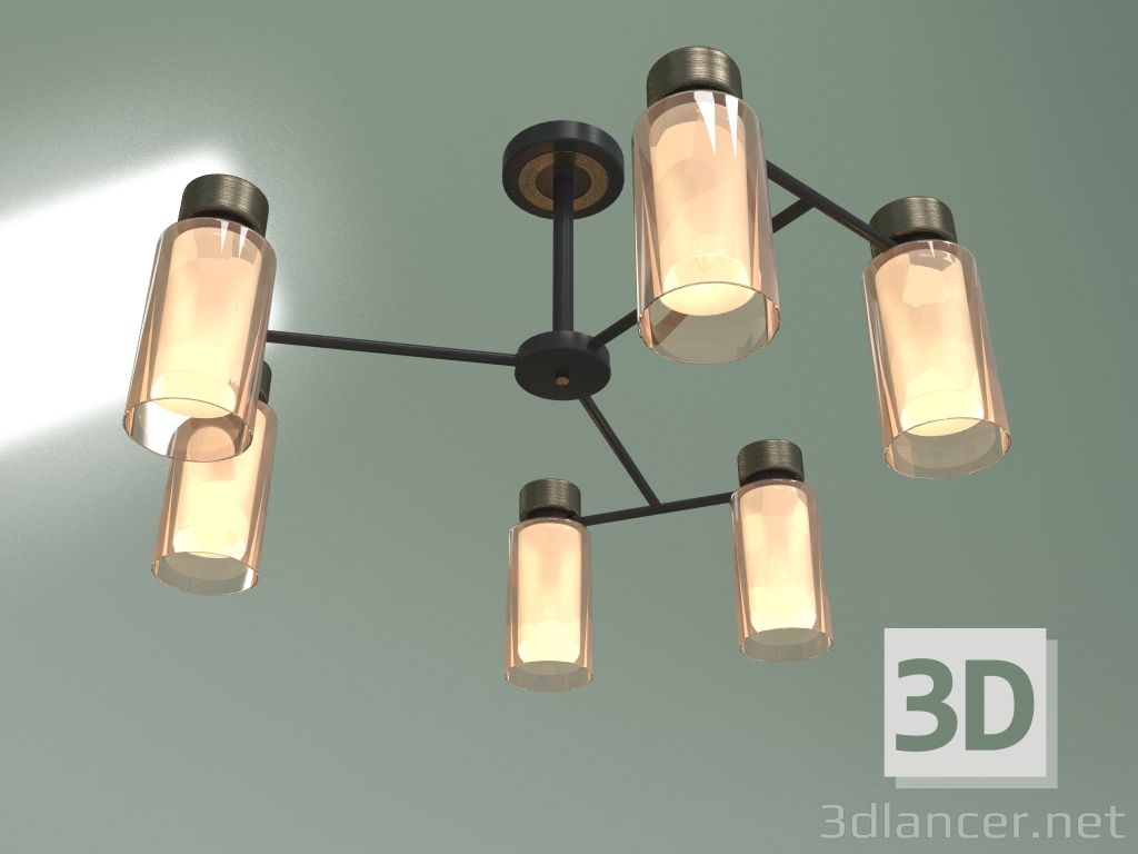 modello 3D Lampadario a soffitto Amado 70115-6 (nero) - anteprima