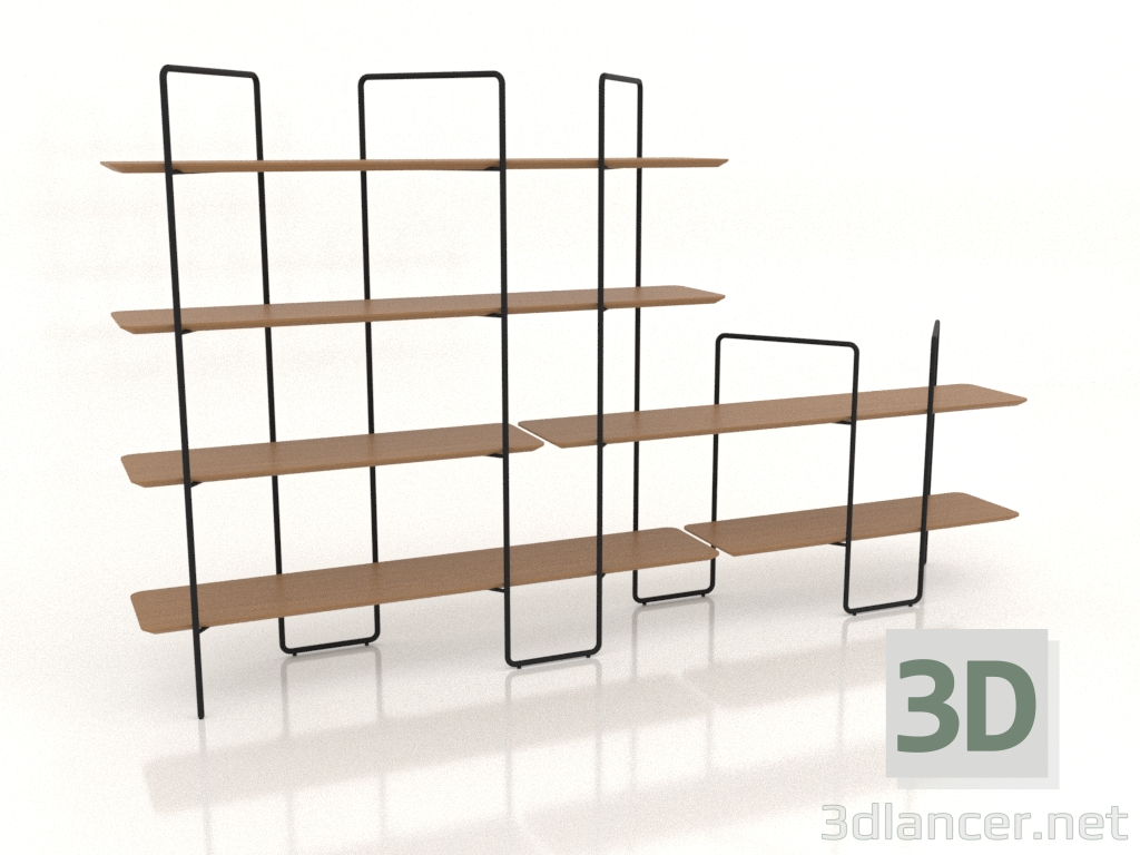 3d model Rack modular (composición 7 (06+01+U)) - vista previa