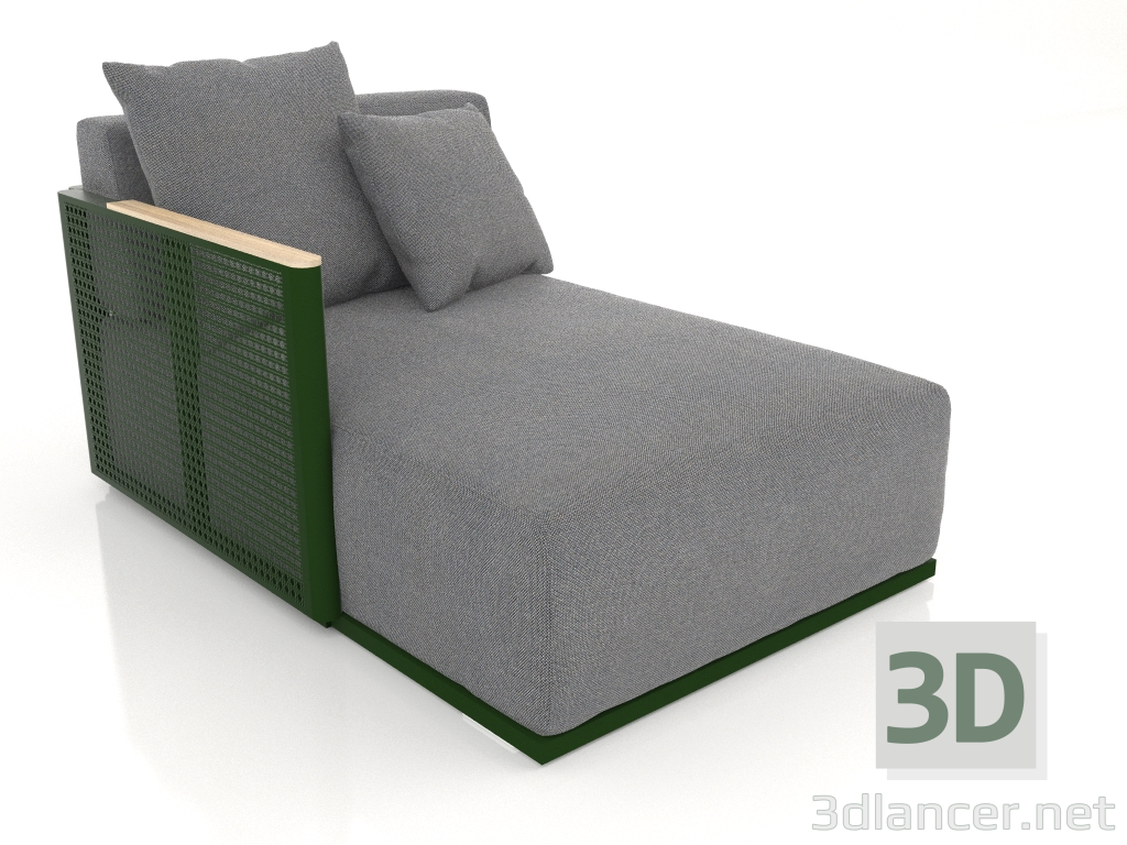 modèle 3D Module canapé section 2 gauche (Vert bouteille) - preview