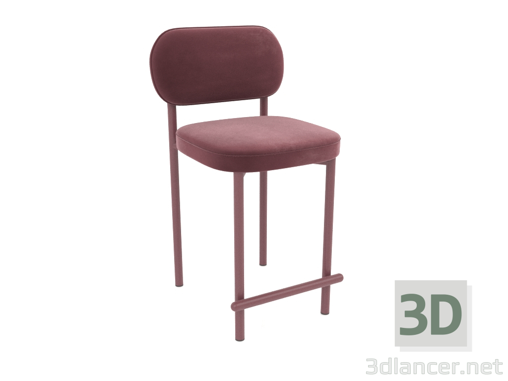 modèle 3D Tabouret semi-bar Toptynych (Bordeaux) - preview