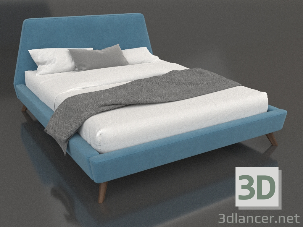 Modelo 3d Cama de casal com cabeceira Arroyo - preview