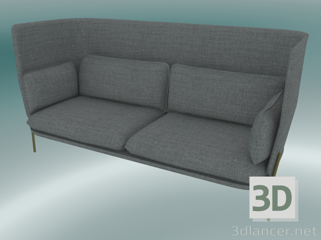 modello 3D Divano divano (LN7, 90x232 H 115 cm, gambe bronzate, Hot Madison 724) - anteprima