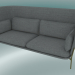 modello 3D Divano divano (LN7, 90x232 H 115 cm, gambe bronzate, Hot Madison 724) - anteprima