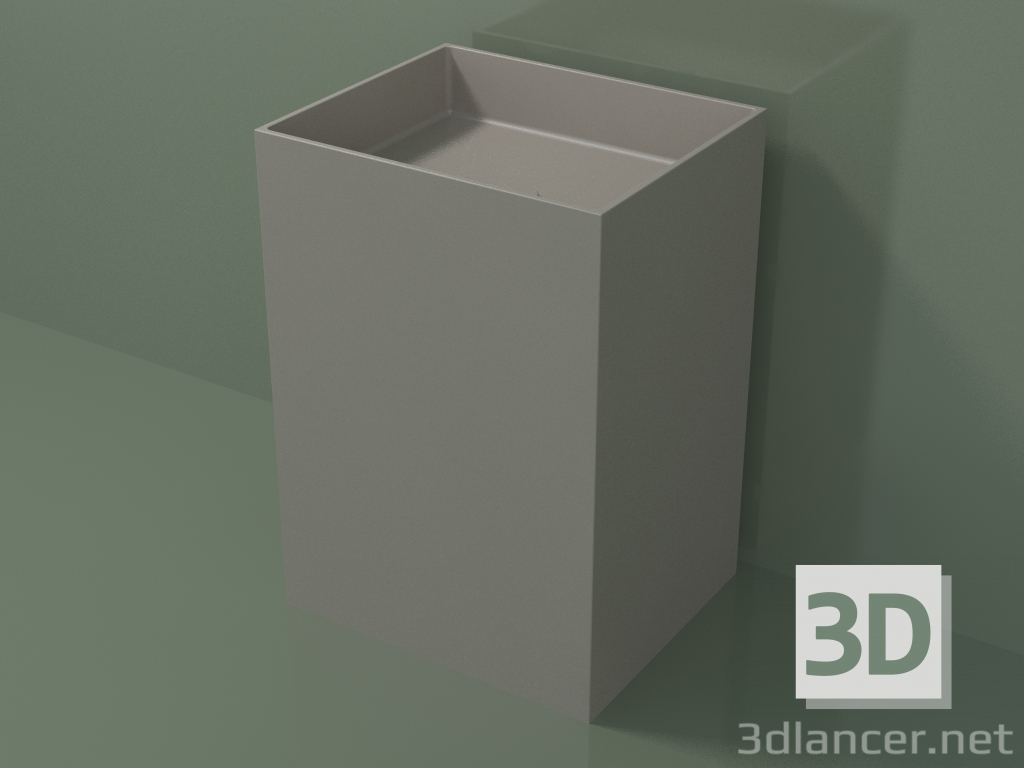 modello 3D Lavabo da terra (03UN36301, Clay C37, L 60, P 50, H 85 cm) - anteprima