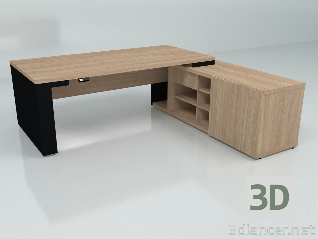 modello 3D Tavolo da lavoro Mito regolabile in altezza MIT27RP (2190x2080) - anteprima