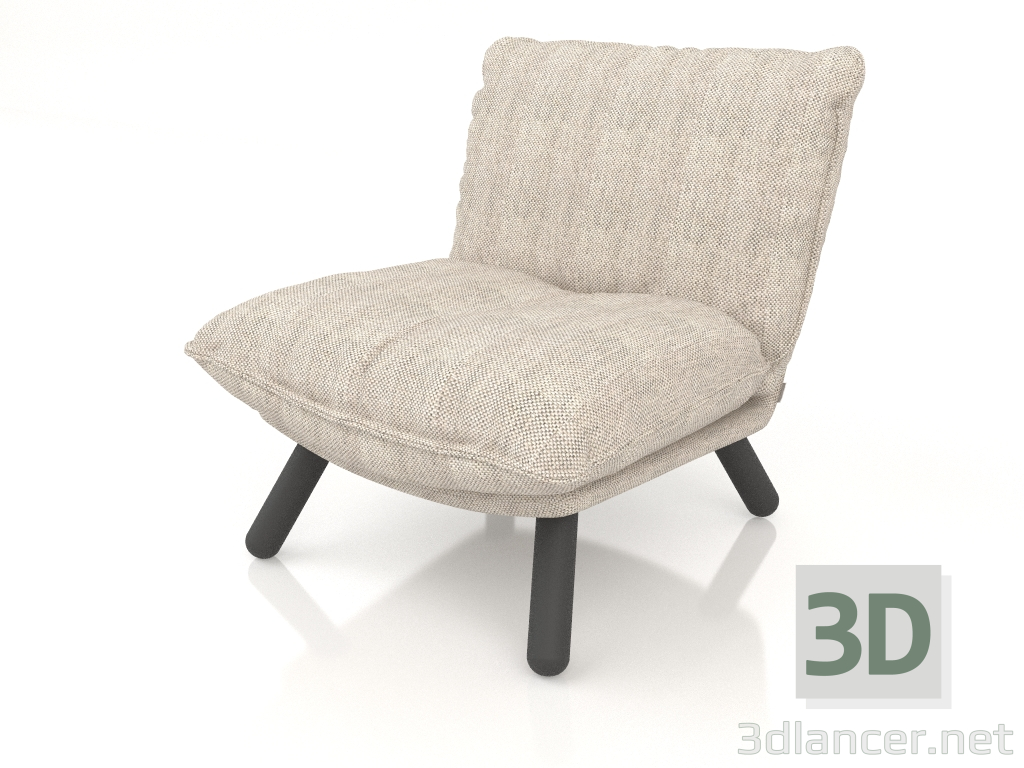 3d model Sillón Lazy Sack (Gris Claro) - vista previa