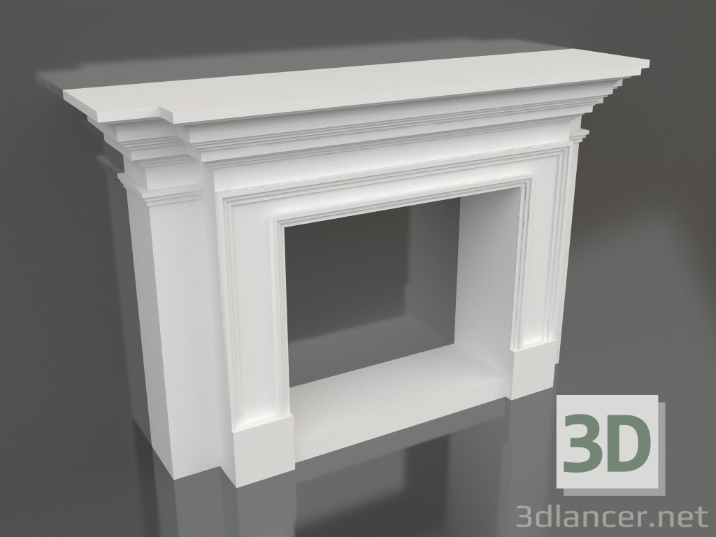 3d model Set of gypsum decor for fireplace 012 (1780x1125x450) - preview