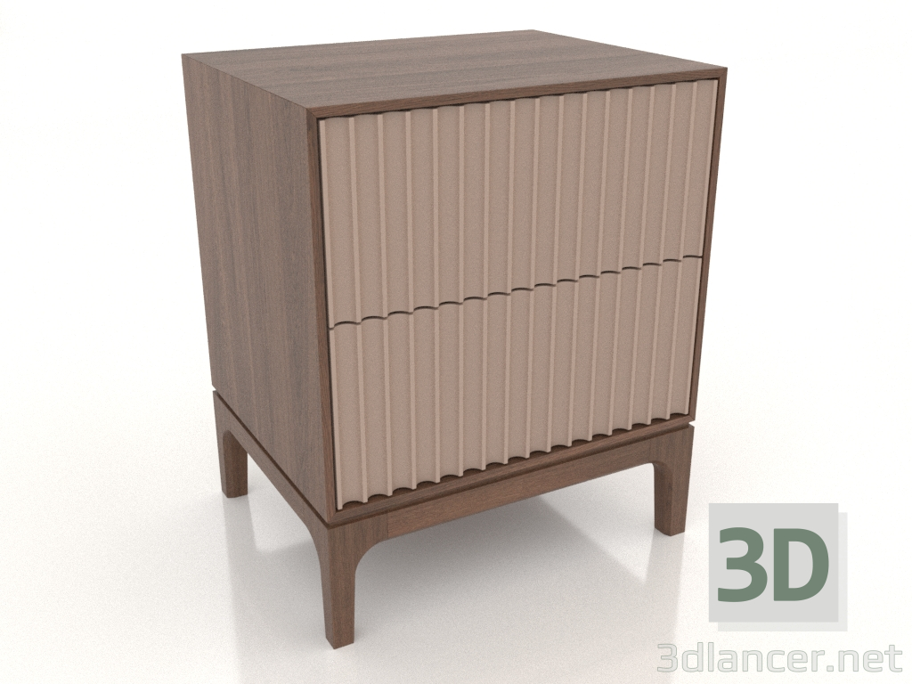 modèle 3D Table de chevet FARGO 2 tiroirs avec façades fraisées (beige, chêne tabac, option 2) - preview modèle 3D Table de chevet FARGO 2 tiroirs avec façades fraisées (beige, chêne tabac, option 2) - preview