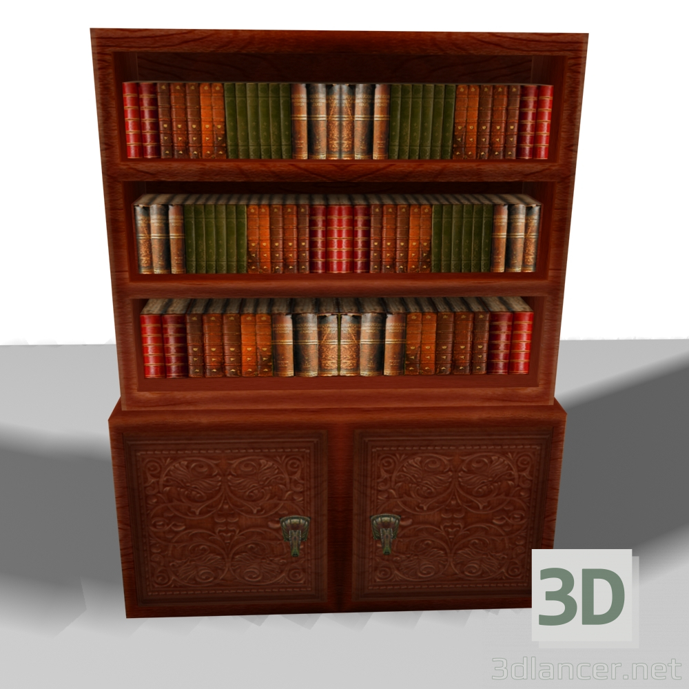 3D modeli Kitaplık Lowpoly (son derece) - önizleme