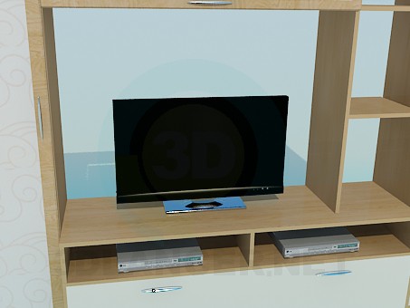 modelo 3D Gabinete en la sala de estar - escuchar modelo 3D Gabinete en la sala de estar - escuchar