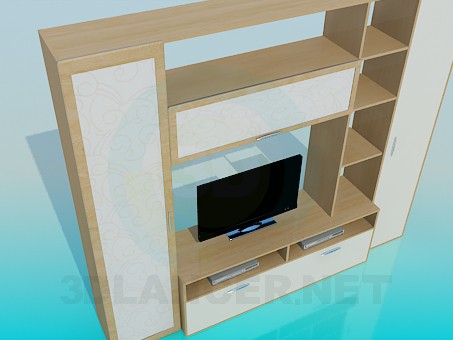 modelo 3D Gabinete en la sala de estar - escuchar modelo 3D Gabinete en la sala de estar - escuchar