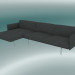 3d model Sofa with deck chair Outline, left (Hallingdal 166, Polished Aluminum) - preview