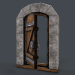 3d Ancient wooden door (animated) 3d model model buy - render