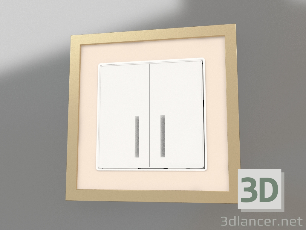 3d model Frame for 1 post Baguette (ivory brass) - preview
