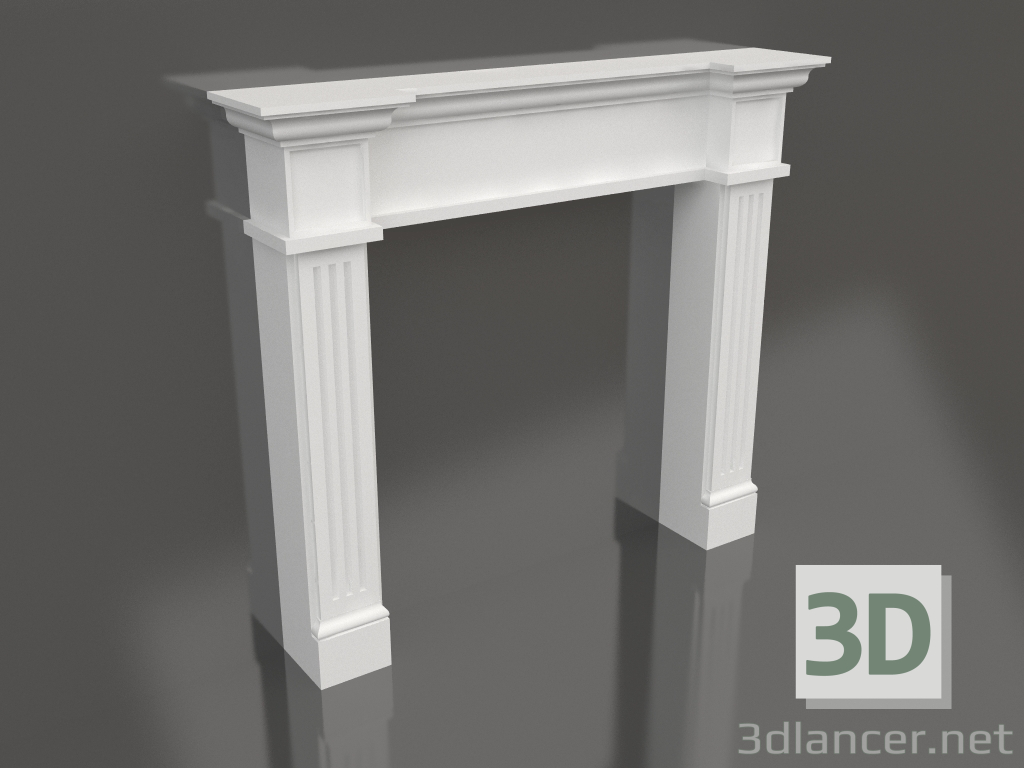 3d model Set of gypsum decor for fireplace 008 (1320x1160x235) - preview