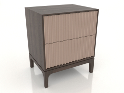 Bedside table FARGO 2 drawers with milled facades (beige, dark oak, option 2)
