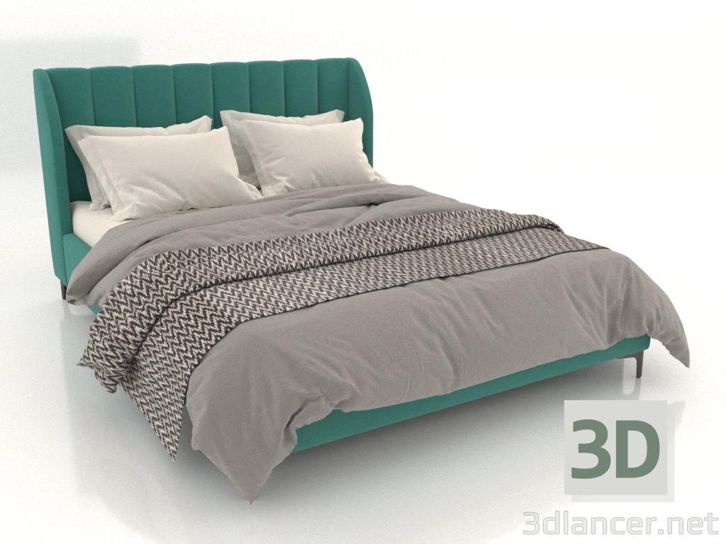 Modelo 3d Cama de design com cabeceira Baxton Studio Sidoni - preview