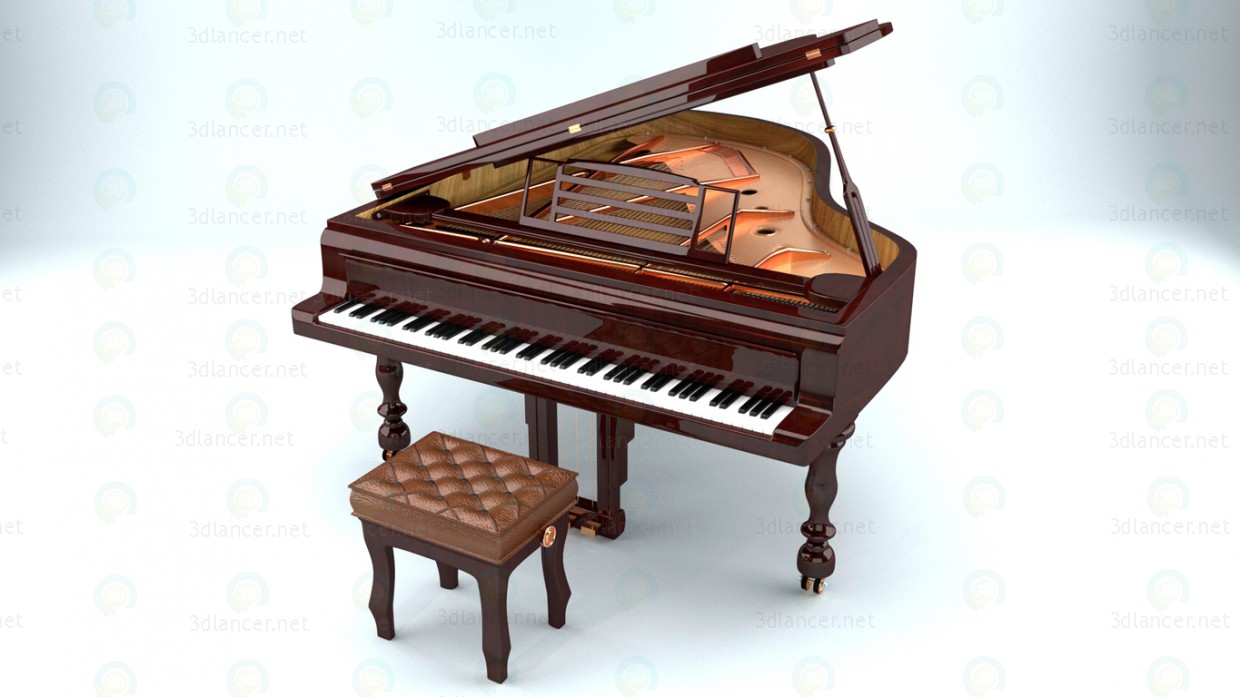3d Pianoforte model buy - render 3d Pianoforte model buy - render