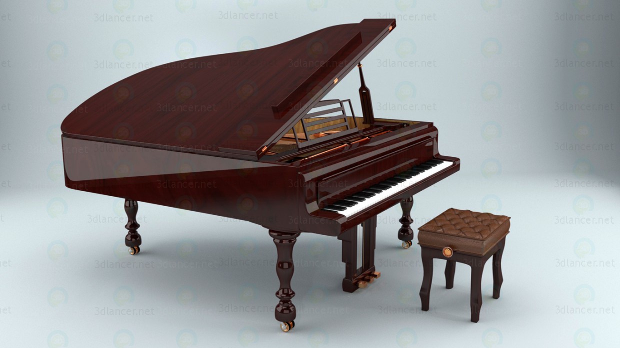 3d Pianoforte model buy - render 3d Pianoforte model buy - render