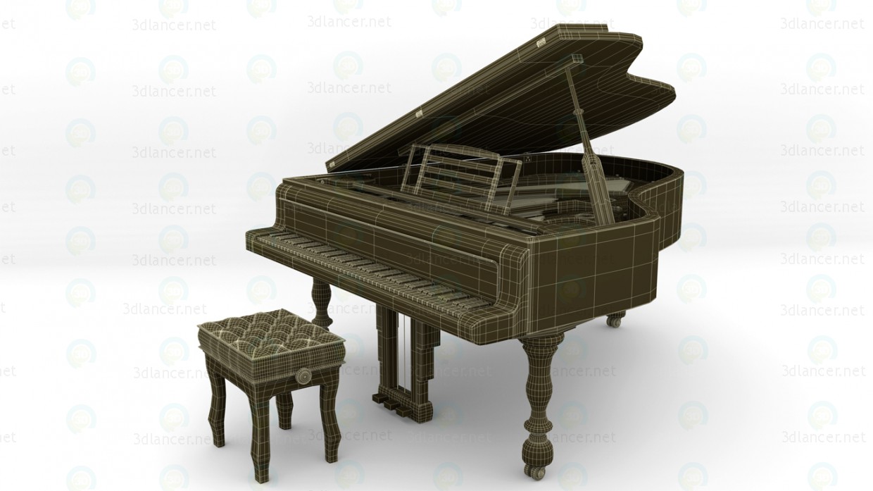 3d Pianoforte model buy - render 3d Pianoforte model buy - render