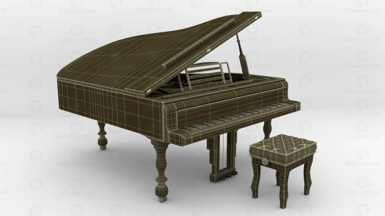 3d Pianoforte model buy - render 3d Pianoforte model buy - render
