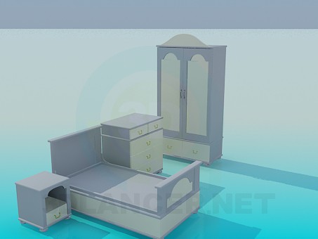 3d model The furniture in the children's bedroom - preview 3d model The furniture in the children's bedroom - preview