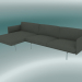 3D Modell Sofa mit Liegestuhl Outline links (Fiord 961, Aluminium poliert) - Vorschau