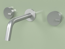 Wall-mounted set of 2 separate mixers with spout (18 10 V, AS)