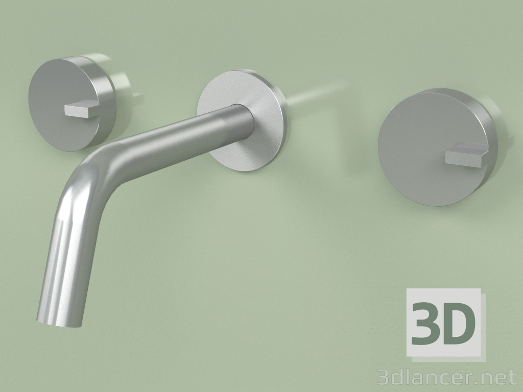 3d model Wall-mounted set of 2 separate mixers with spout (18 10 V, AS) - preview