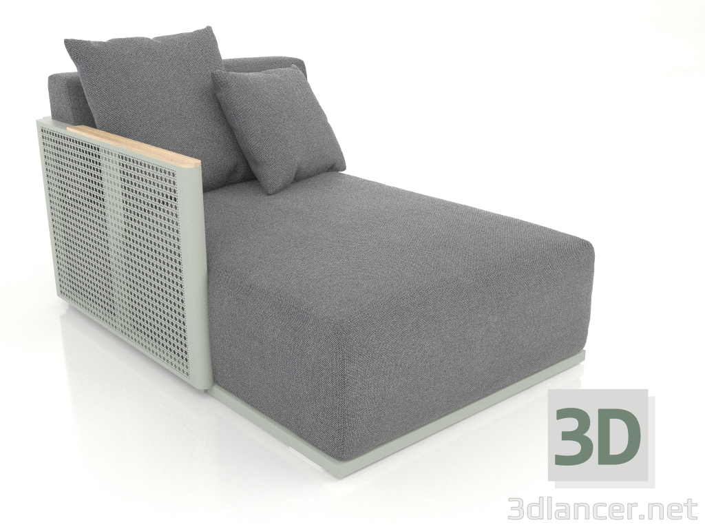 modello 3D Modulo divano sezione 2 sinistra (Grigio cemento) - anteprima