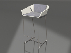 Cadeira semi-bar com encosto (cinza quartzo)