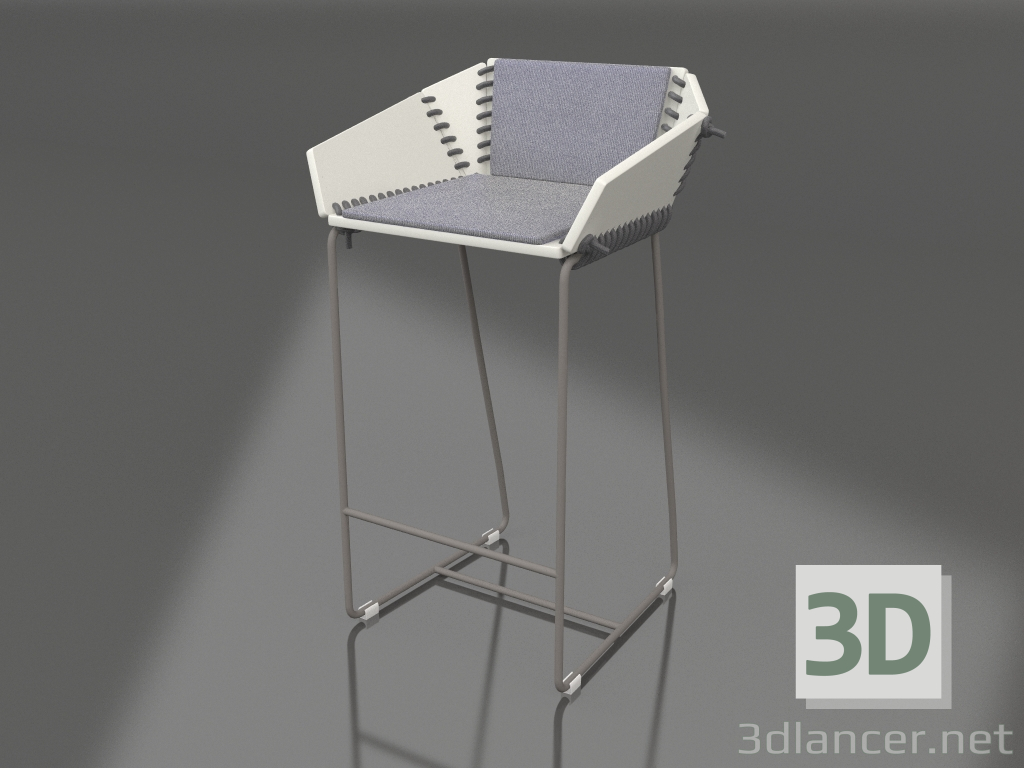 3d model Semi-bar chair with back (Quartz gray) - preview