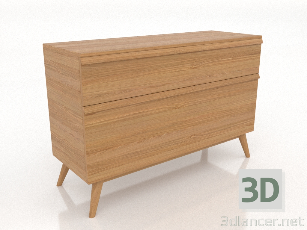 Modelo 3d Cômoda 4 1200 mm (carvalho natural) - preview Modelo 3d Cômoda 4 1200 mm (carvalho natural) - preview
