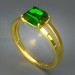 3d model ring with stone - preview