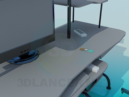 3d model Сomputer desk - preview 3d model Сomputer desk - preview