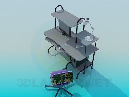 3d model Сomputer desk - preview 3d model Сomputer desk - preview