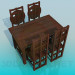 3d model Table and chairs for pub - preview