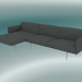3D Modell Sofa mit Liegestuhl Outline links (Remix 163, Aluminium poliert) - Vorschau