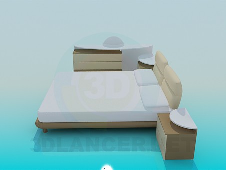 modelo 3D Muebles en el dormitorio - escuchar modelo 3D Muebles en el dormitorio - escuchar