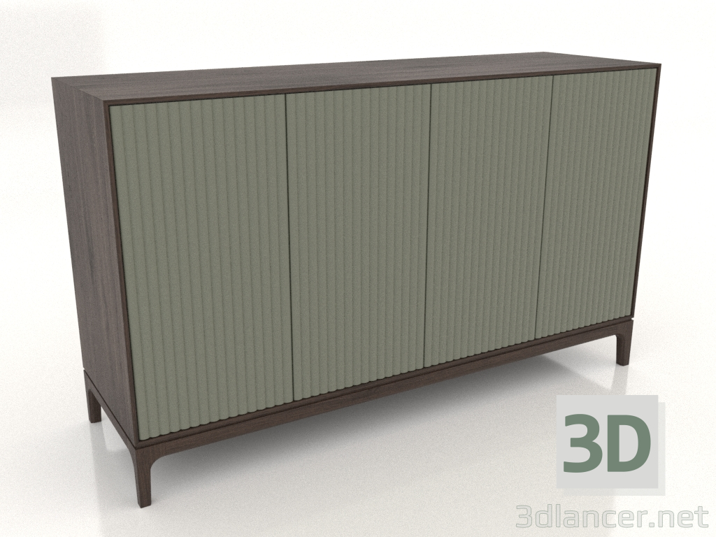 3d model Mueble de TV FARGO con frontales fresados 1600x500x950 mm (oliva, roble oscuro, opción 4) - vista previa