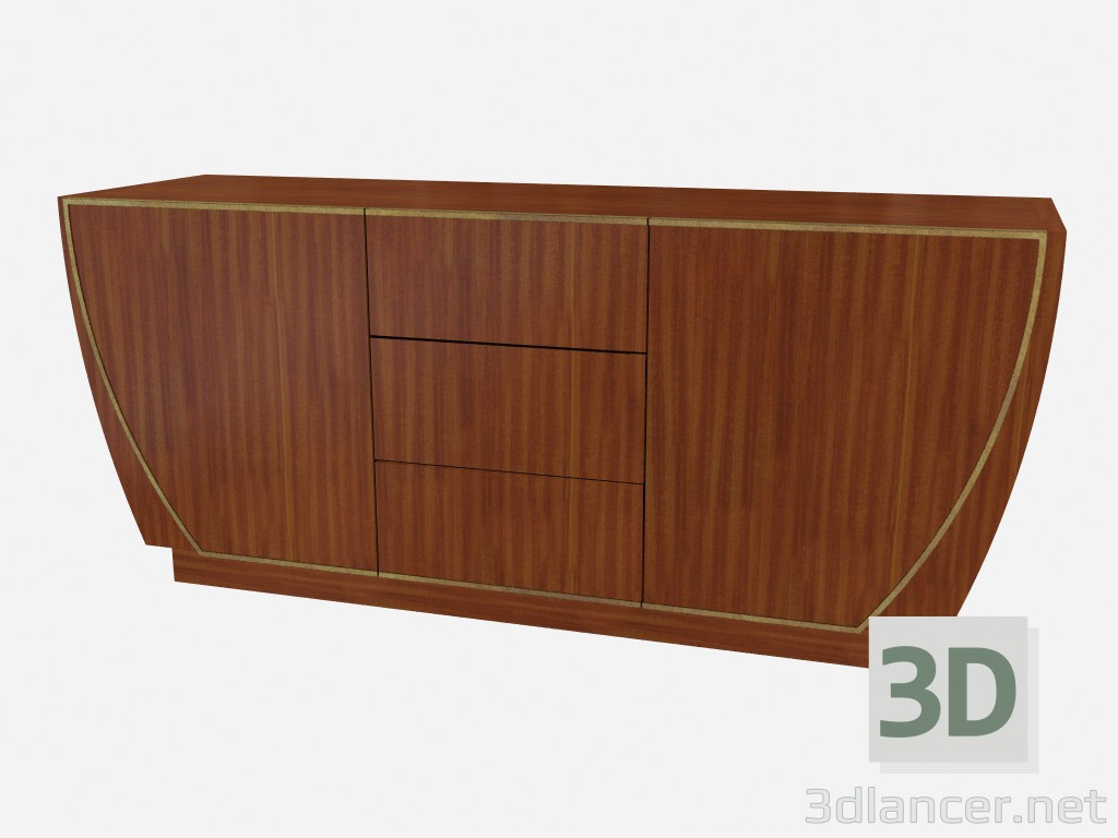 3D Modell Kommode mit drei Schubladen Alceste 01 - Vorschau