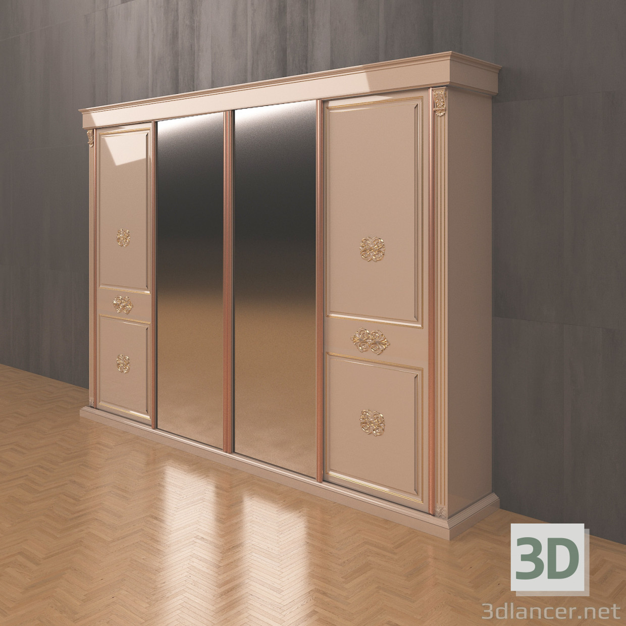 3d model wardrobe - preview