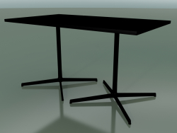 Table rectangulaire avec base double 5525, 5505 (H 74 - 79x139 cm, Noir, V39)