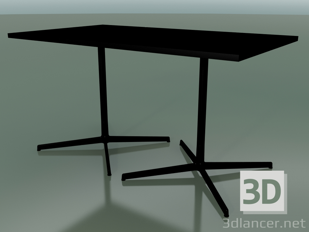modello 3D Tavolo rettangolare con doppia base 5525, 5505 (H 74 - 79x139 cm, Nero, V39) - anteprima