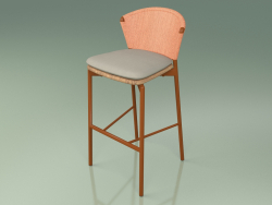 Bar stool 050 (Orange, Metal Rust, Teak)