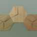 Modelo 3d Painel de madeira hexagonal - preview